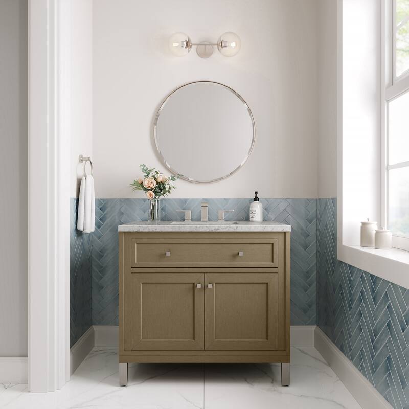 Chicago 36" Single Vanity, Walnut Whisper