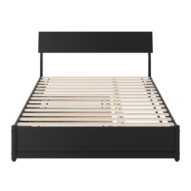 Norla Wood Platform Bed with Trundle