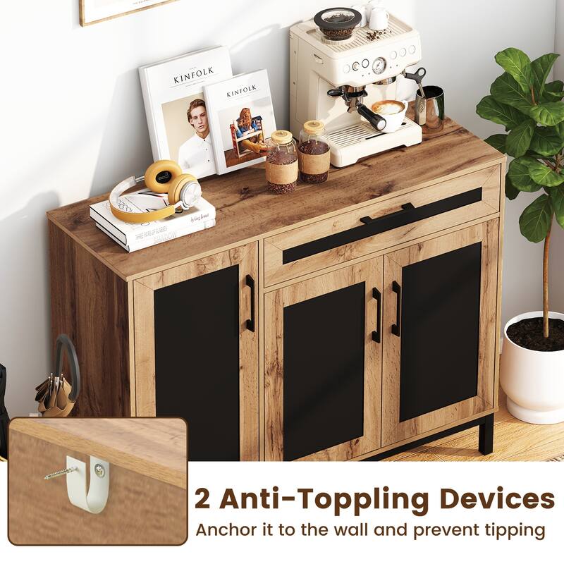 Gymax 48'' Sideboard Buffet Cabinet w/Drawer & Removable Shelves for