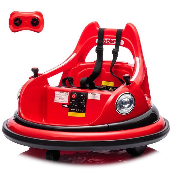slide 2 of 24, 12V Electric Kids Bumper Car w/ Parent Remote Control, LED Lights, Bluetooth Music & Anti-Collision Padding (Ages 1.5-5 Years)