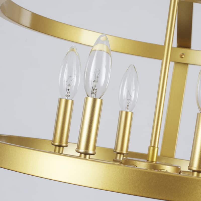 6- Light 20.3" Dimmable Modern Farmhouse Round Cage Chandelier for Dining Room Foyer - N/A