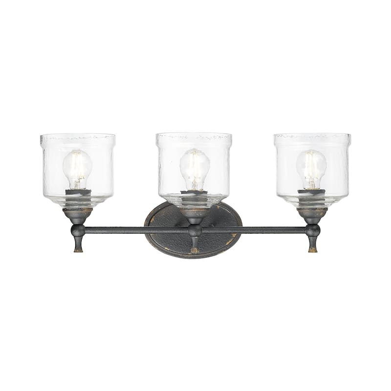 Golden Lighting Keating 3-light Vanity in Antique Black Iron