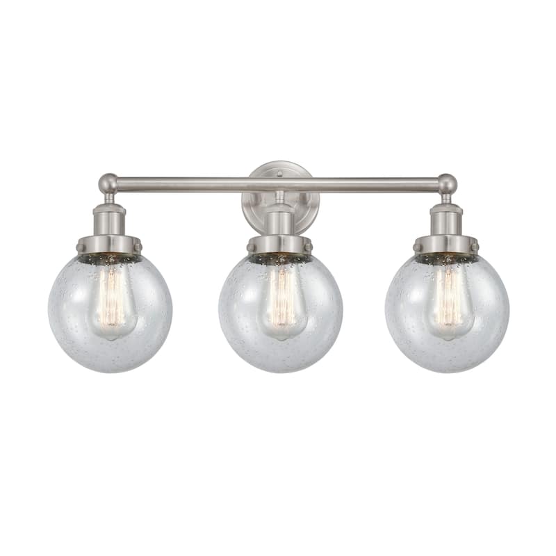 Innovations Lighting 616-3W-10-25 Beacon Vanity Beacon 3 Light 25" - Brushed Satin Nickel / Seedy