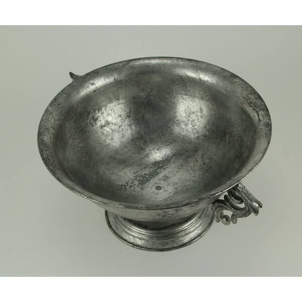 Shop Antique Silver Metal Decorative Pedestal Bowl With Floral