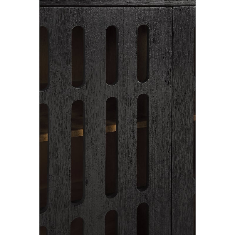 Signature Design by Ashley Vallisburg Black/Natural Accent Cabinet - 64" W x 15.88" D x 32.25" H