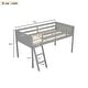 preview thumbnail 4 of 22, Twin Size Wood Low Loft Bed with Convertible Ladder, Sturdy Pine Frame, Full-Length Guardrails, No Box Spring Needed, Grey