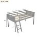 preview thumbnail 4 of 16, Twin Size Wood Low Loft Bed with Ladder can be Placed on The Left or Right, Gray
