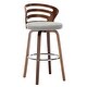 preview thumbnail 2 of 4, Porthos Home Elora Swivel Bar Stool - Wooden Legs & Fabric Upholstery