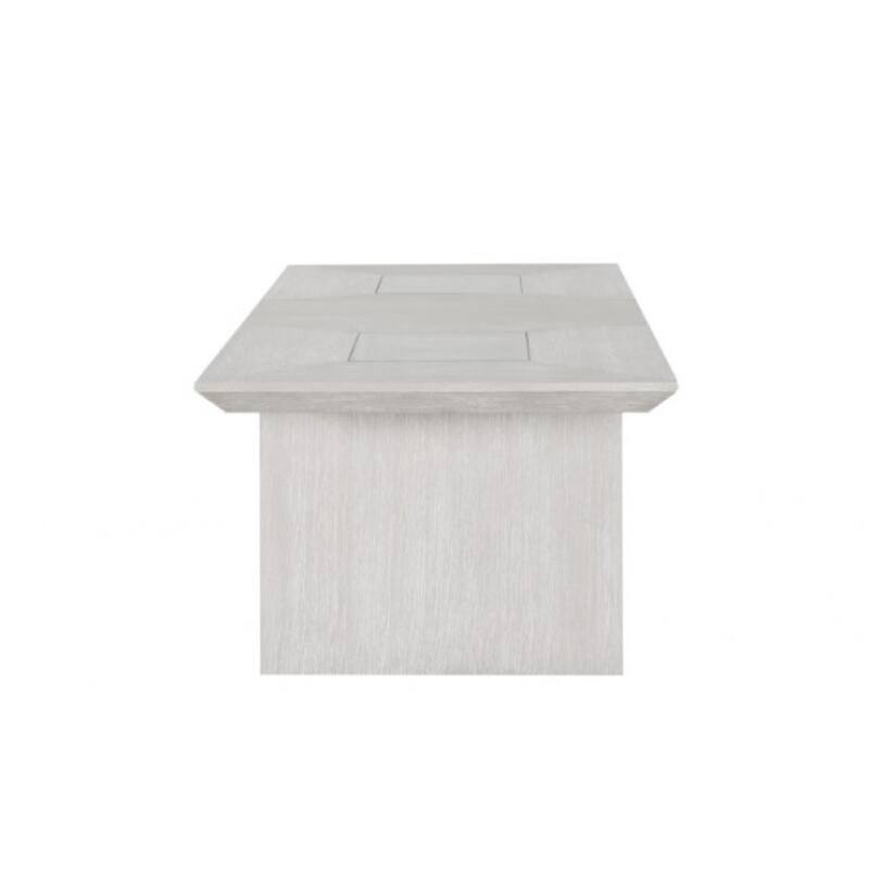 Diaz 72-90 Inch Extendable Dining Table, Glass and Light Gray Wood
