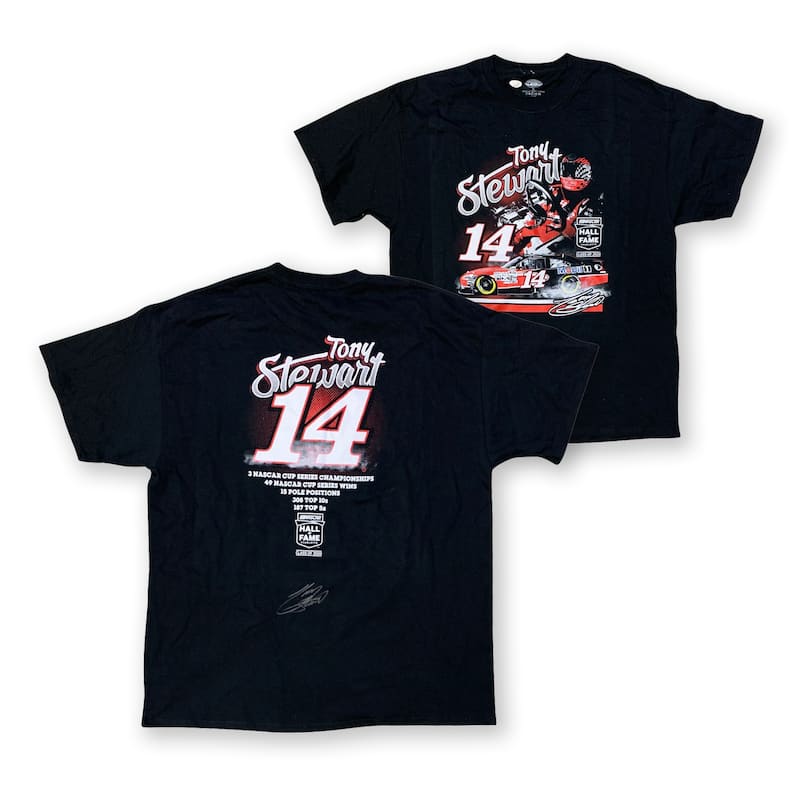 Tony Stewart Autographed NASCAR Hall of Fame Signed Racing T-Shirt JSA COA - 8'6" x 11'6"
