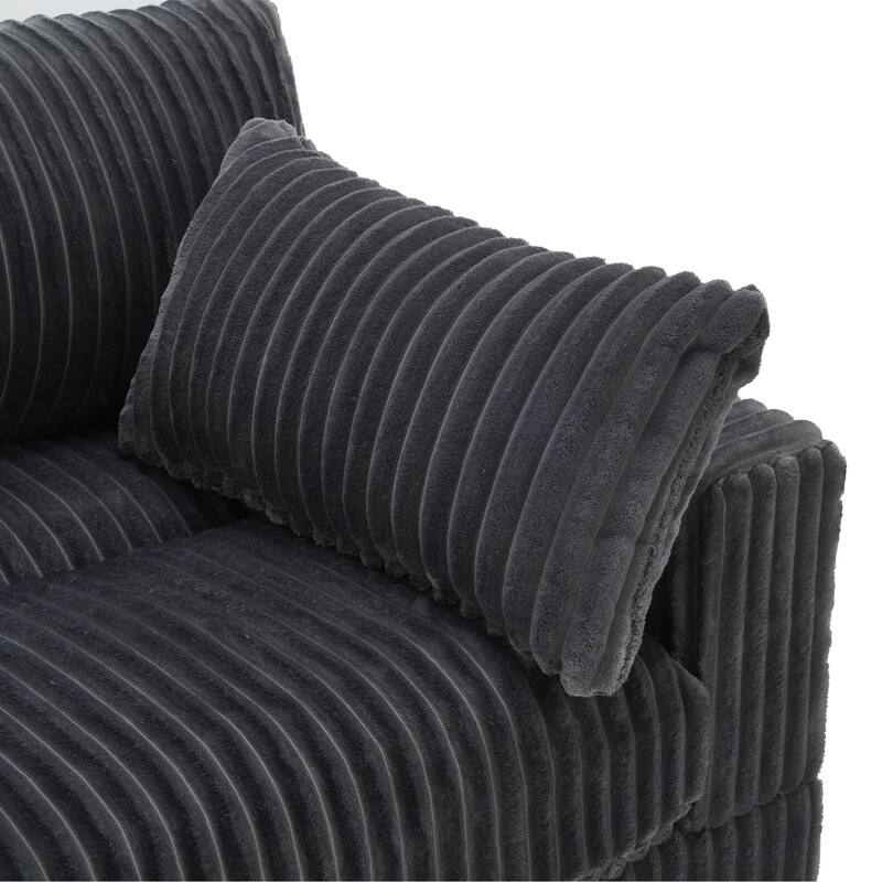 Plush Flannel Modular Sectional Sofa for Living Room