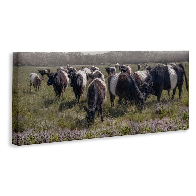 Stupell Black Cows Grazing in Pasture Canvas Wall Art Design By Robin-Lee Viera