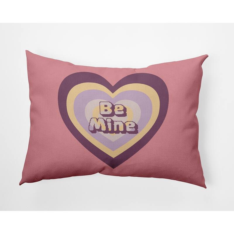Be Mine Valentines Day Decorative Throw Pillow - 14" x 20" - Pink Icing