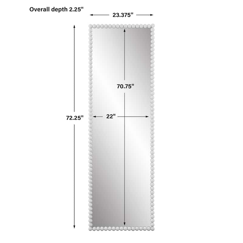 Uttermost Serna White Tall Mirror - 23.38"W x 72.25"H x 2.25"D