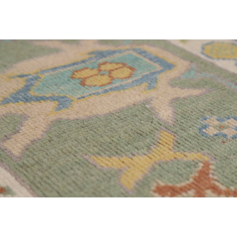 Hand Knotted Oriental 100% Wool Carpet Transitional All-Over Navy Blue & Blues Oushak Area Rug - 10' 0'' X 8' 4''