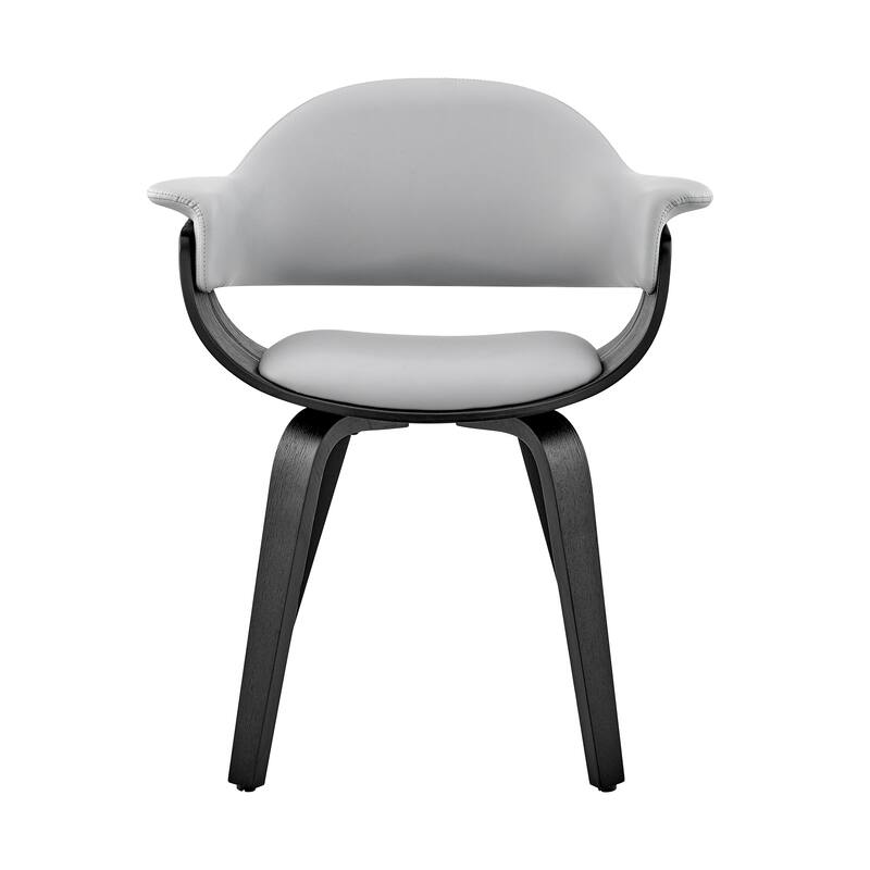 Adalyn Mid Century Modern Faux Leather and Wood Upholstered Dining Chair