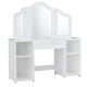 preview thumbnail 6 of 5, Kids Vanity Table Makeup Dressing Table with Four Storage Shelves White