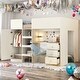 preview thumbnail 1 of 12, Full Size Wood Loft Bed with Built-in Wardrobe, Desk, Storage Shelves and Drawers,Beige Beige