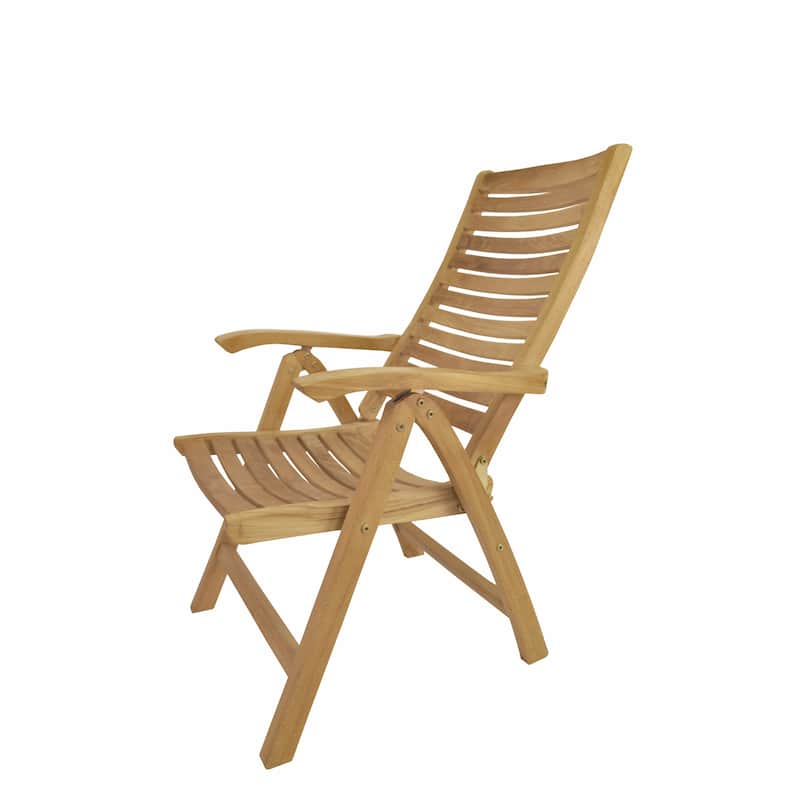 Carina Teak Outdoor Reclining Dining Chair - N/A