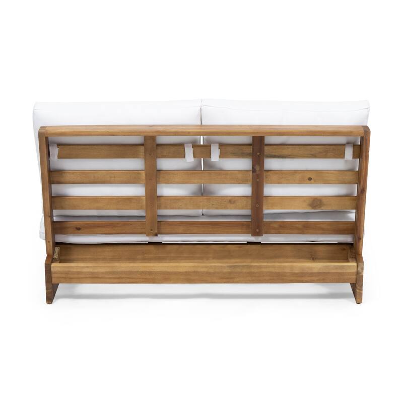 Sherwood Outdoor Acacia Wood Loveseat by Christopher Knight Home