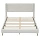 preview thumbnail 3 of 28, Queen Size Corduroy Upholstered Platform Bed with Wingback Headboard