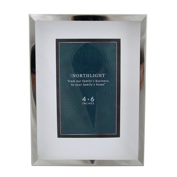 8" Contemporary Rectangular 4" x 6" Photo Picture Frame - Silver and Clear - 4-inchx6-inch