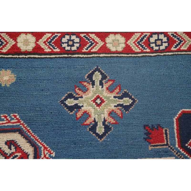 Blue Kazak Rug Hand-Knotted Oriental Wool Carpet - 8'3"x 11'6"