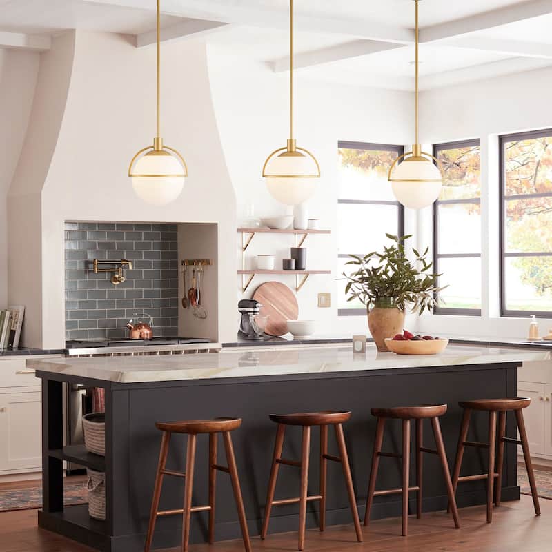 Starsky 1-Light Modern Globe Single Glass Pendant Light