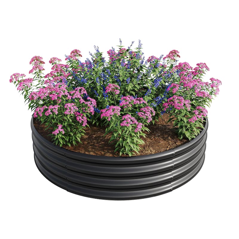 Countryside Style Garden Bed with Round Structure Design Double Layer Anti Corrosion Galvanizing, for Flower Planters Gardening