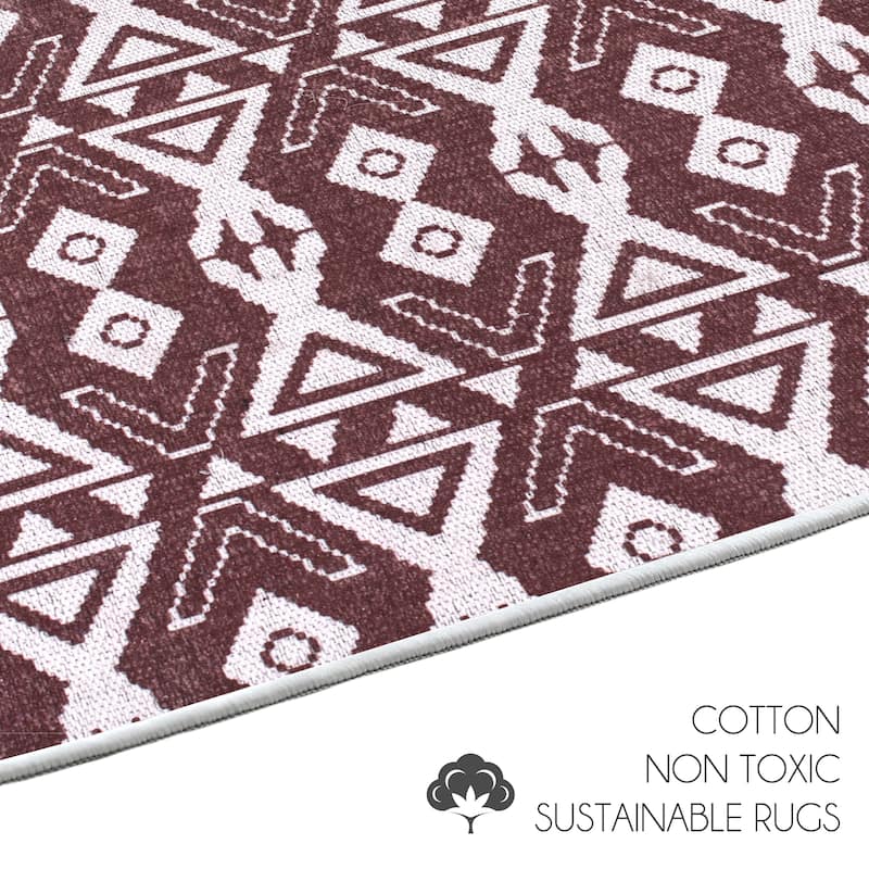 Sussexhome Heavy Duty Ultra Thin Non Slip Washable Cotton Indoor Rug - 2' x 3'