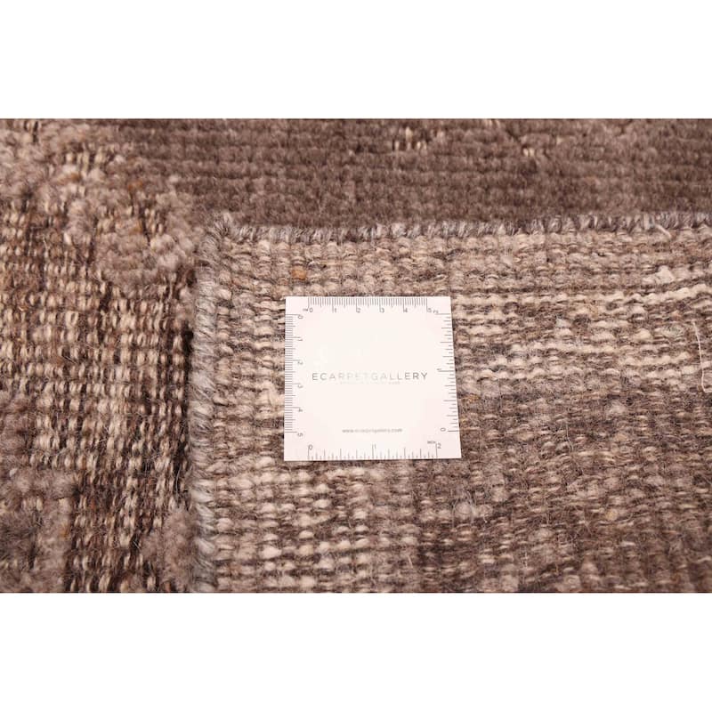 ECARPETGALLERY Hand-knotted Tangier Dark Brown Wool Rug - 5'1 x 8'5