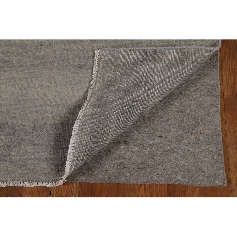 Stripe Gray Modern Gabbeh Oriental Rug Hand-Knotted Wool Carpet - 4'11" x 6'6"