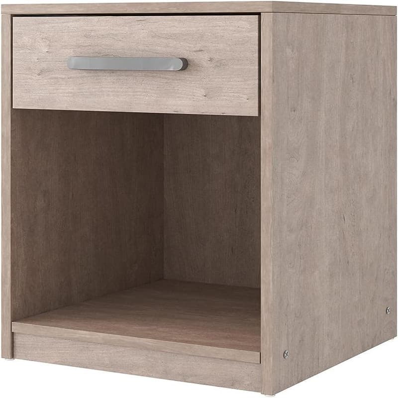 Finch Modern 1 Drawer Night Stand with Open Cubby Black