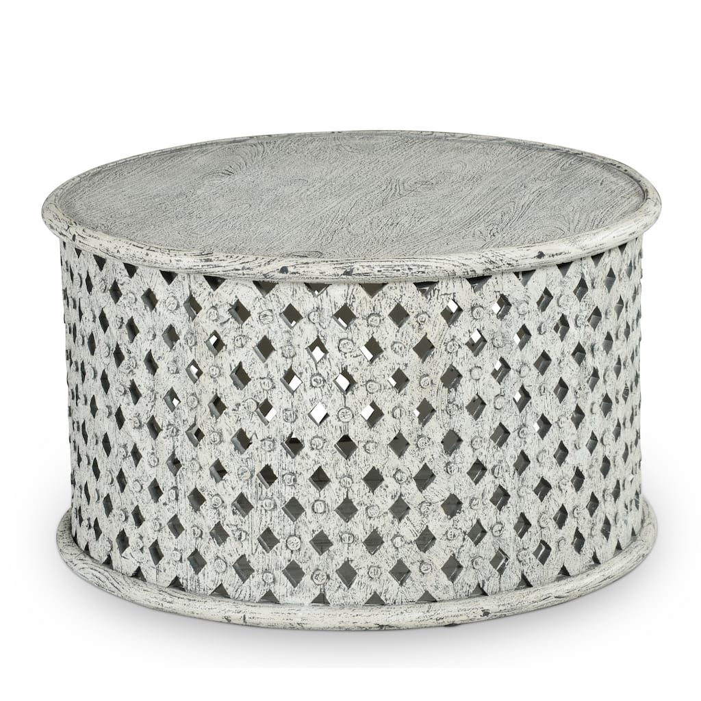 Steve Silver Shiloh Round Aged Alabaster Coffee Table