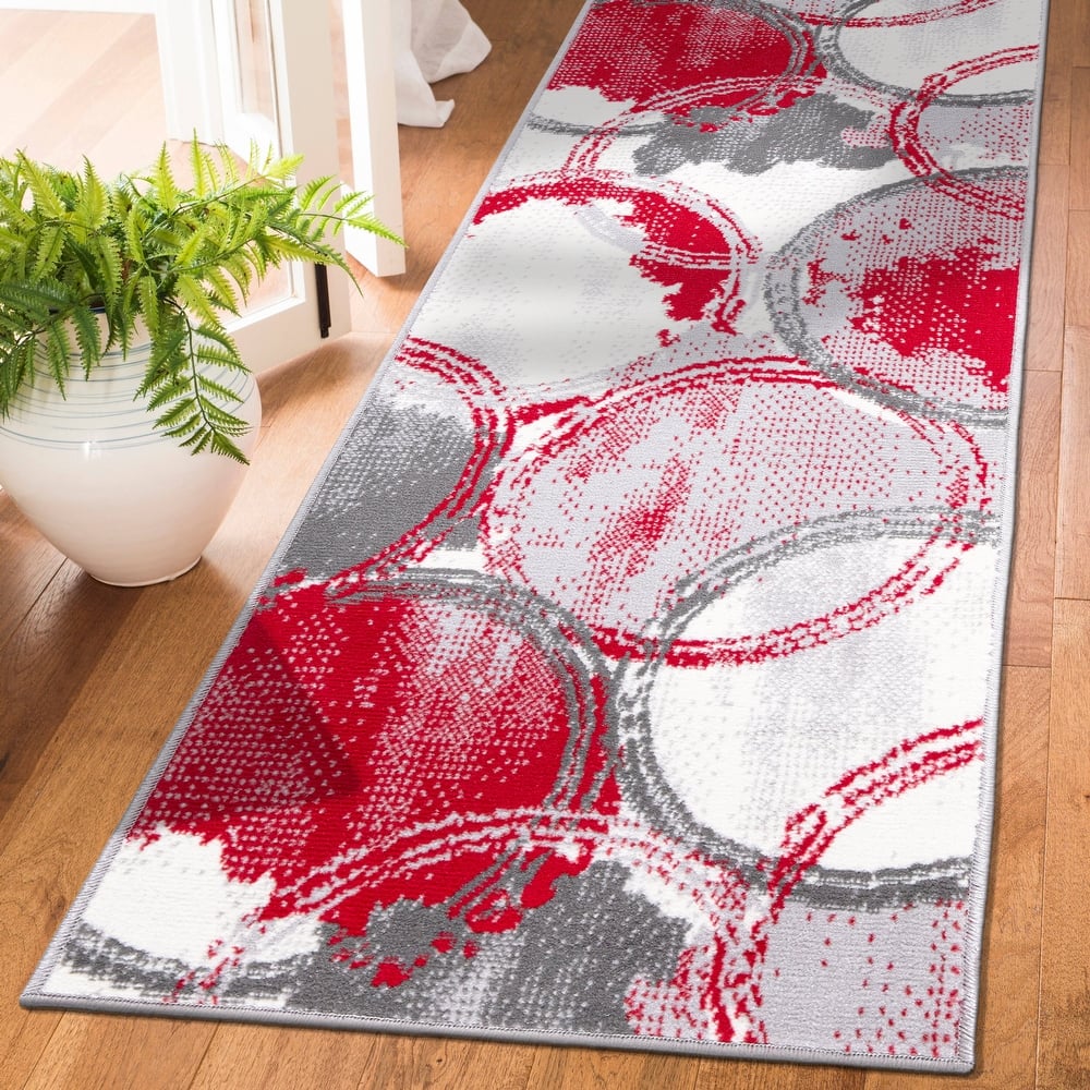 World Rug Gallery Contemporary Modern Circles Area Rug