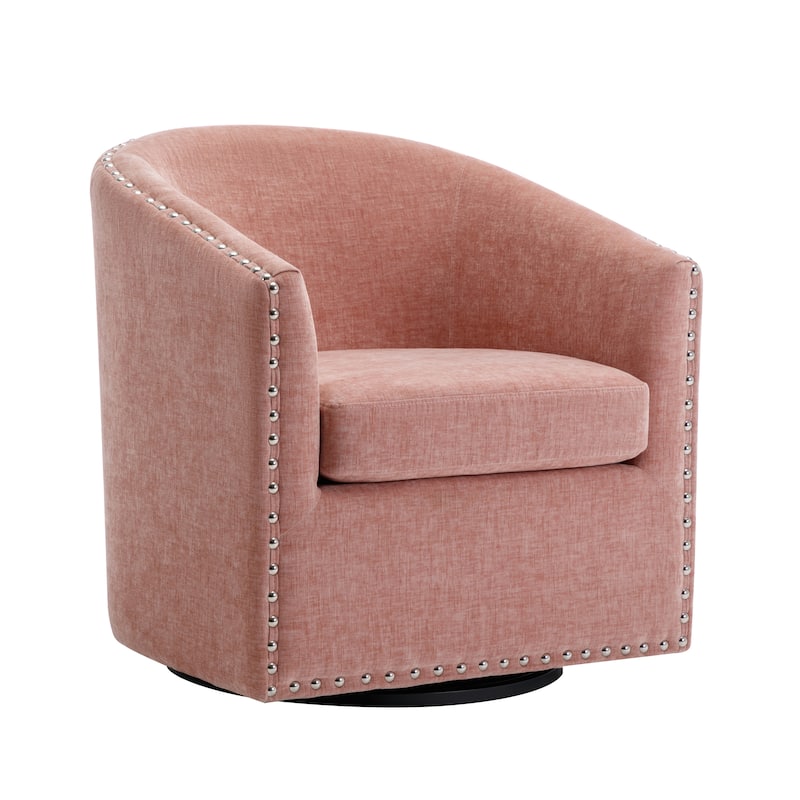 Porthos Home Wesa Swivel Fabric Upholstered Barrel Accent Chair