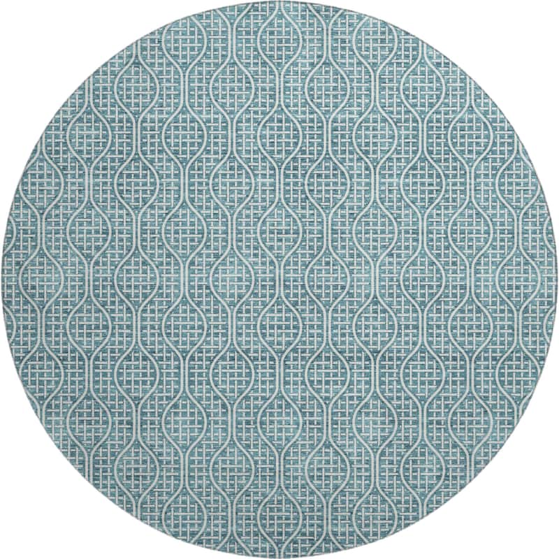 Premium Washable Super Soft Modern Teardrop Mayfield Rug - Teal - 8' x 8'