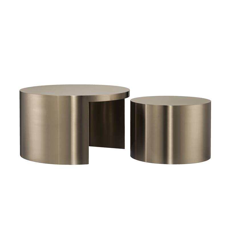 Modern Nesting Table 2 in 1 Gold Coffee Table for Living Room - Gold