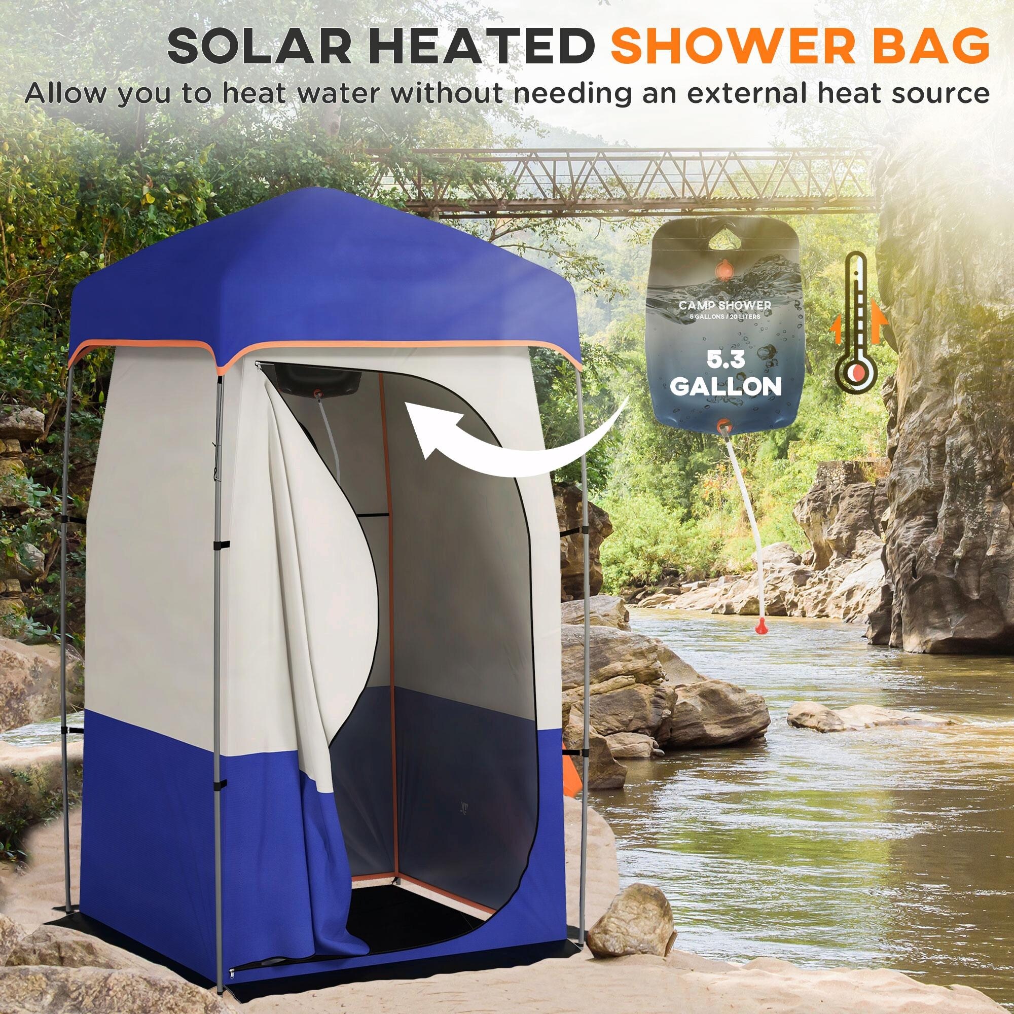 Portable Shower Tent and Privacy Shelter with Solar Shower Bag Floor and Carrying Bag for Camping and Changing Bed Bath Beyond 40867469