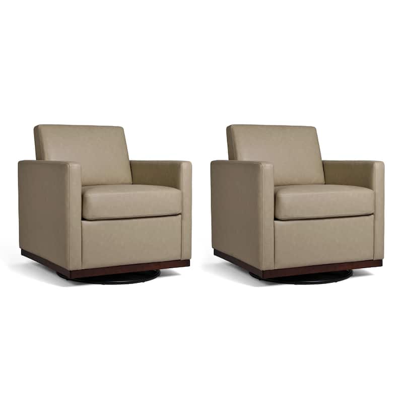 Set of 2 Modern Cozy Swivel Accent Chairs Upholstered Arm Chairs