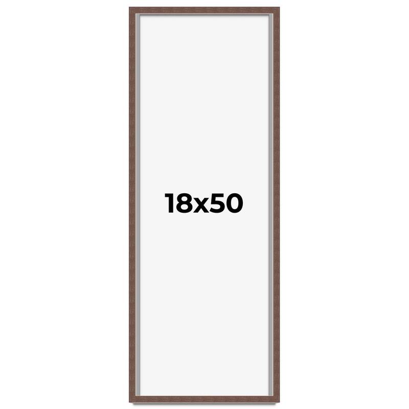 18x50 Shadow Box Frame Brown | 1.125 inches Deep Real Wood Rustic