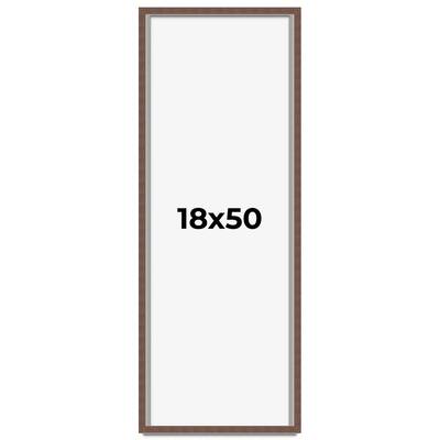 18x50 Shadow Box Frame Brown | 1.125 inches Deep Real Wood Rustic