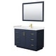 preview thumbnail 23 of 98, Miranda Single Vanity Set, Cultured Marble Top, 46-Inch Mirror 48-Inch Single - Dark Blue, Gold Trim, Carrara Cultured Marble Top