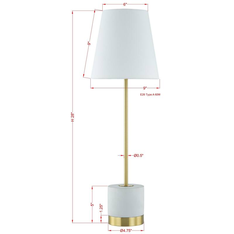Billie 28" Buffet Lamp with Linen Shade, Gray