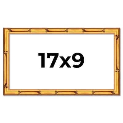 17x9 Frame Gold Bamboo Picture Frame Modern Photo Frame Includes UV Acrylic Shatter Guard Front Acid Free Foam Backing Board