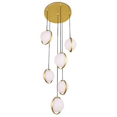 Da Vinci 6 Light Multi Light Pendant With Brass Finish - Medallion Gold
