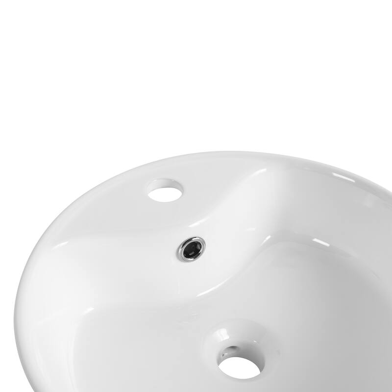 Ceramic Rotundity Above Counter White Bathroom Sink Art Basin