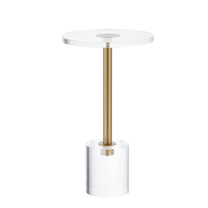 Acrylic Golden Martini End Table - Clear - Acrylic