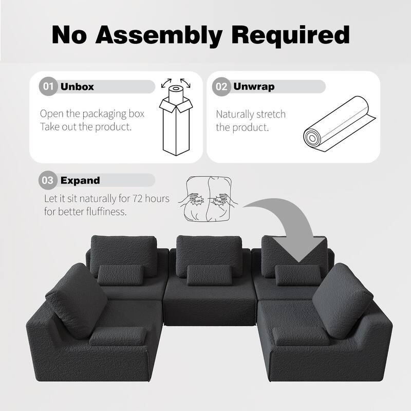 HOMYLIN Modular Floor Sofa, Foam Lounge Seat with Free Combination
