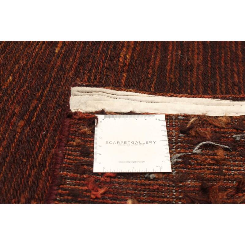 ECARPETGALLERY Flat-Weave Natural Brown Wool Tapestry Kilim - 3'9 x 6'5